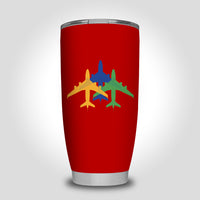 Thumbnail for Colourful 3 Airplanes Designed Tumbler Travel Mugs