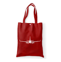 Thumbnail for Embraer E-190 Silhouette Plane Designed Tote Bags