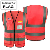 Thumbnail for Custom Flag & Pilot Badge Designed Reflective Vests