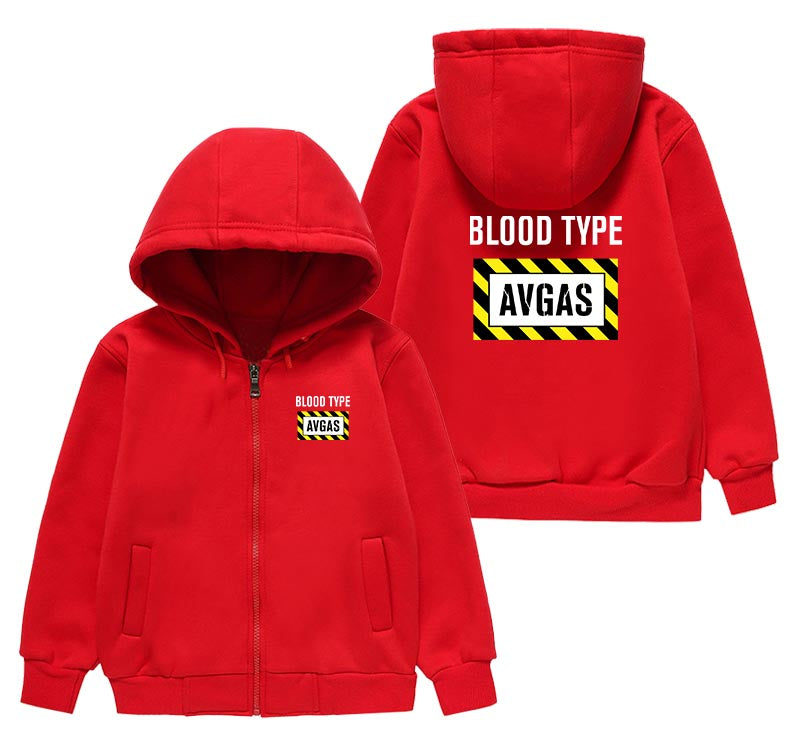 Blood Type AVGAS Designed "CHILDREN" Zipped Hoodies