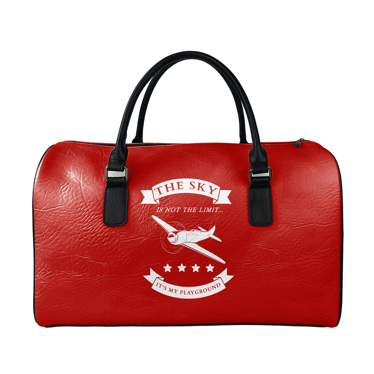 The Sky is not the limit, It's my playground Designed Leather Travel Bag