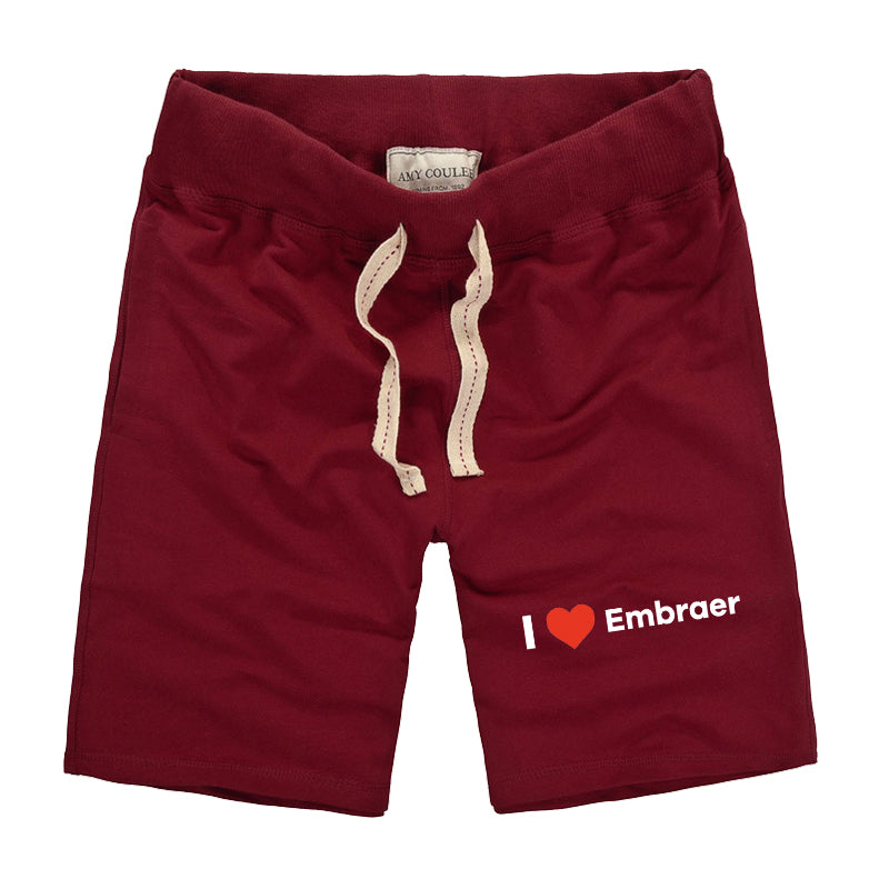 I Love Embraer Designed Cotton Shorts