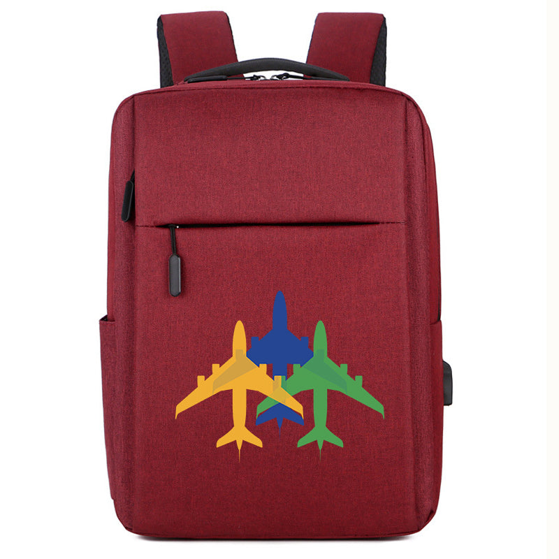 Colourful 3 Airplanes Designed Super Travel Bags