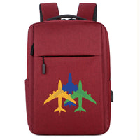 Thumbnail for Colourful 3 Airplanes Designed Super Travel Bags