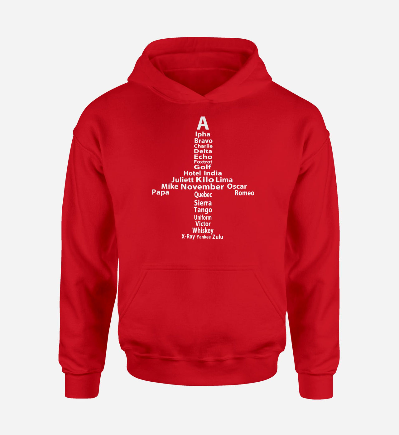 Airplane Shape Aviation Alphabet Designed Hoodies