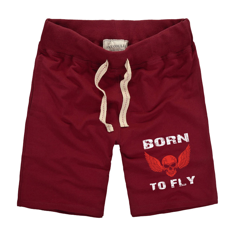 Born To Fly SKELETON Designed Cotton Shorts