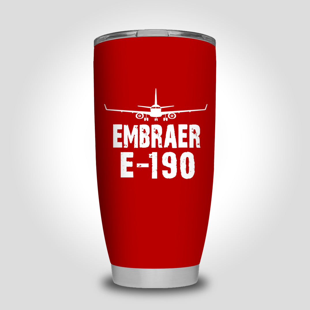 Embraer E-190 & Plane Designed Tumbler Travel Mugs