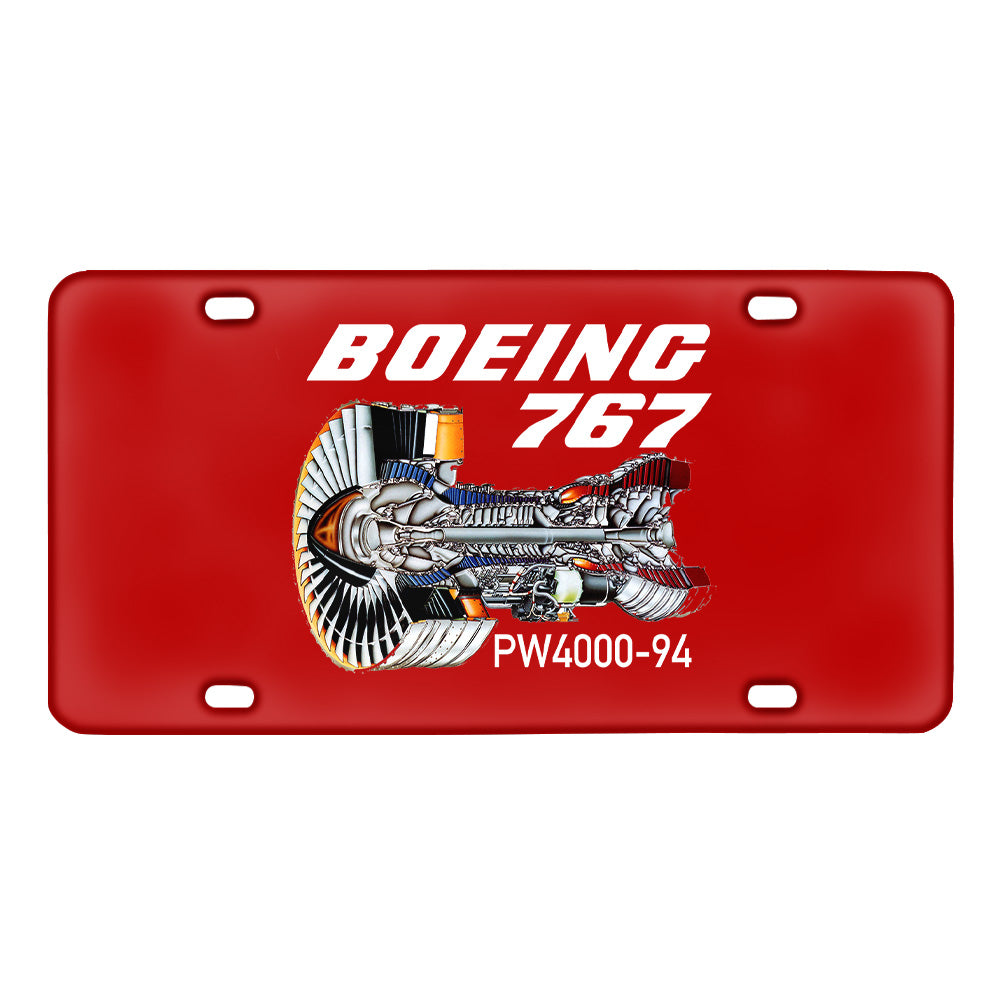Boeing 767 Engine (PW4000-94) Designed Metal (License) Plates