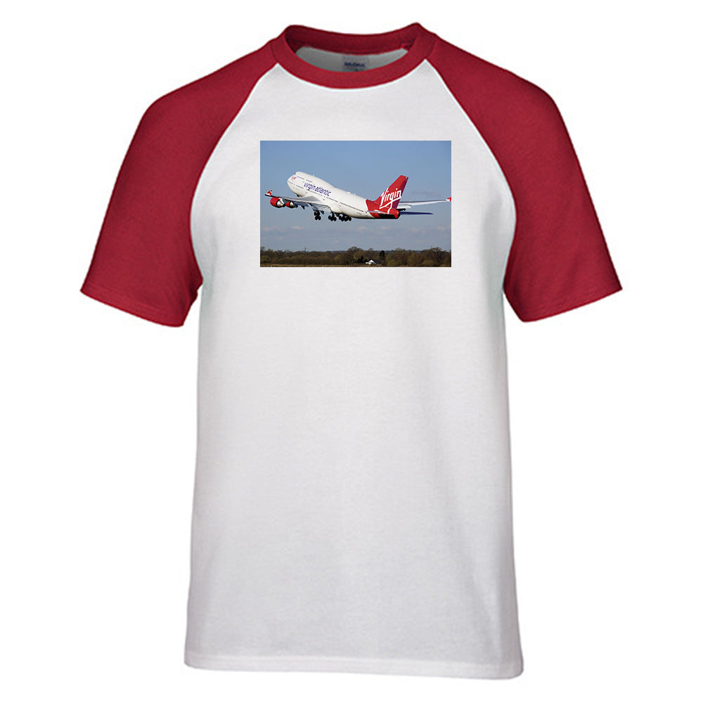 Virgin Atlantic Boeing 747 Designed Raglan T-Shirts