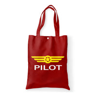 Thumbnail for Pilot & Badge Designed Tote Bags