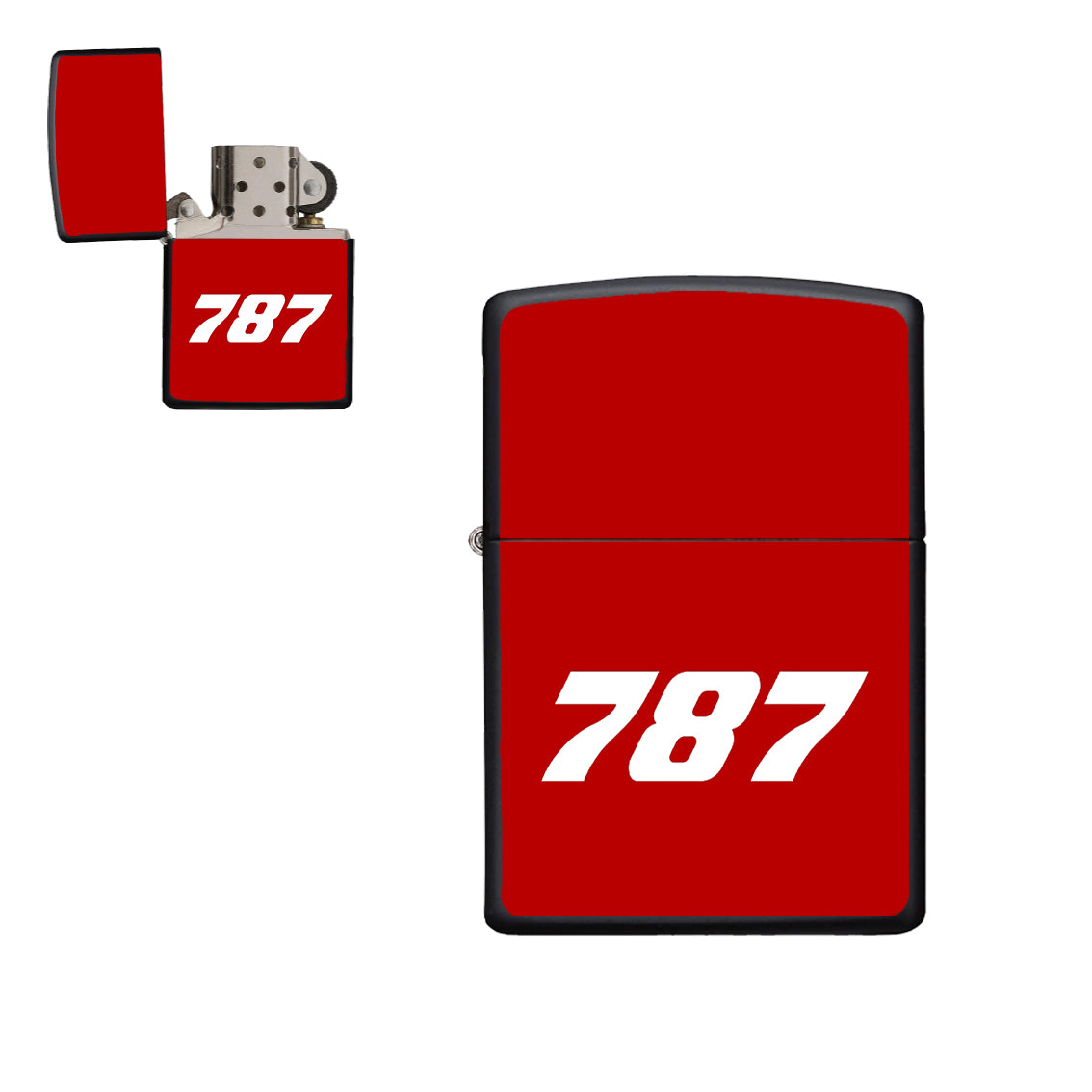 787 Flat Text Designed Metal Lighters