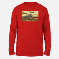 Thumbnail for Fighting Falcon F35 at Airbase Designed Long-Sleeve T-Shirts