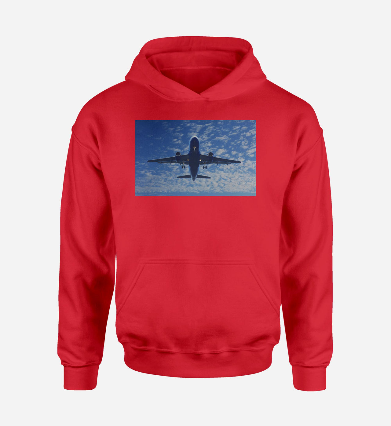 Airplane From Below Designed Hoodies