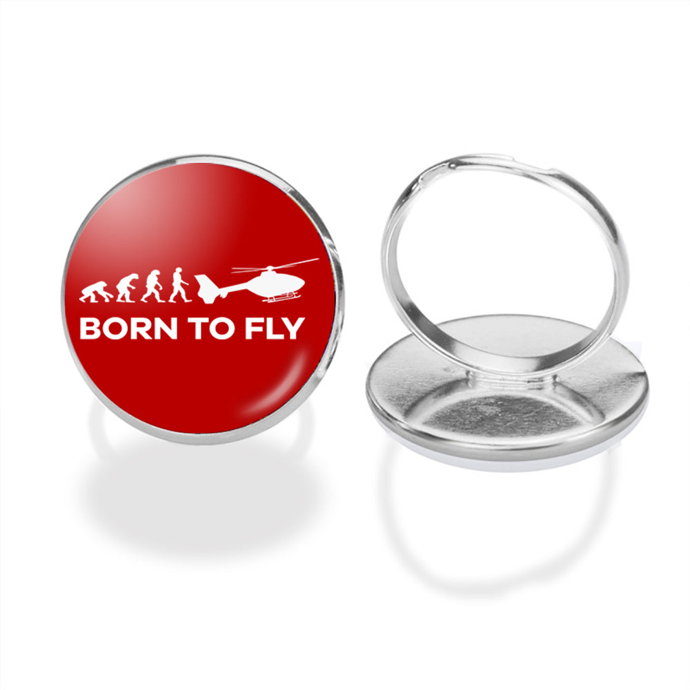 Born To Fly Helicopter Designed Rings