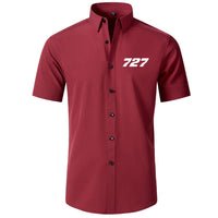 Thumbnail for 727 Flat Text Designed Short Sleeve Shirts