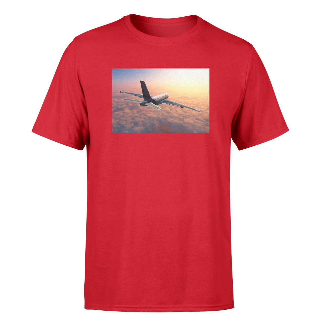 Super Cruising Airbus A380 over Clouds Designed T-Shirts