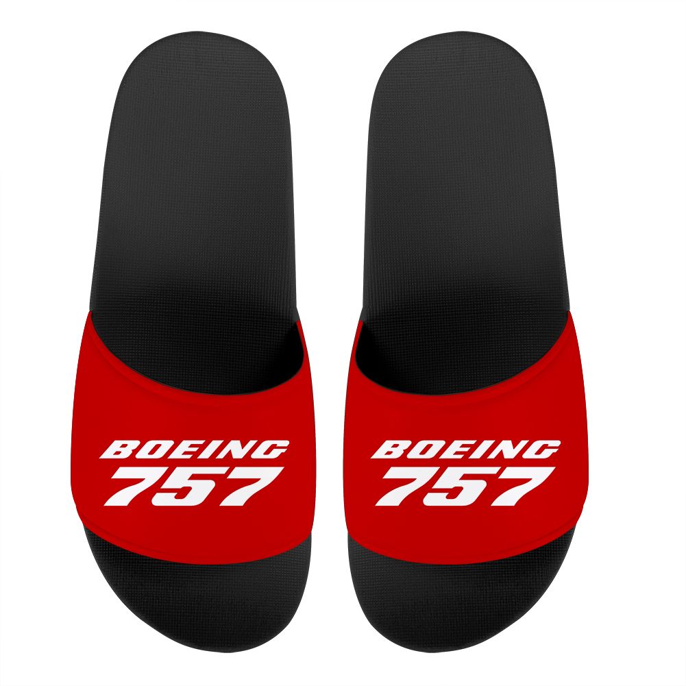 Boeing 757 & Text Designed Sport Slippers