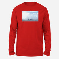 Thumbnail for Boeing 737 & City View Behind Designed Long-Sleeve T-Shirts