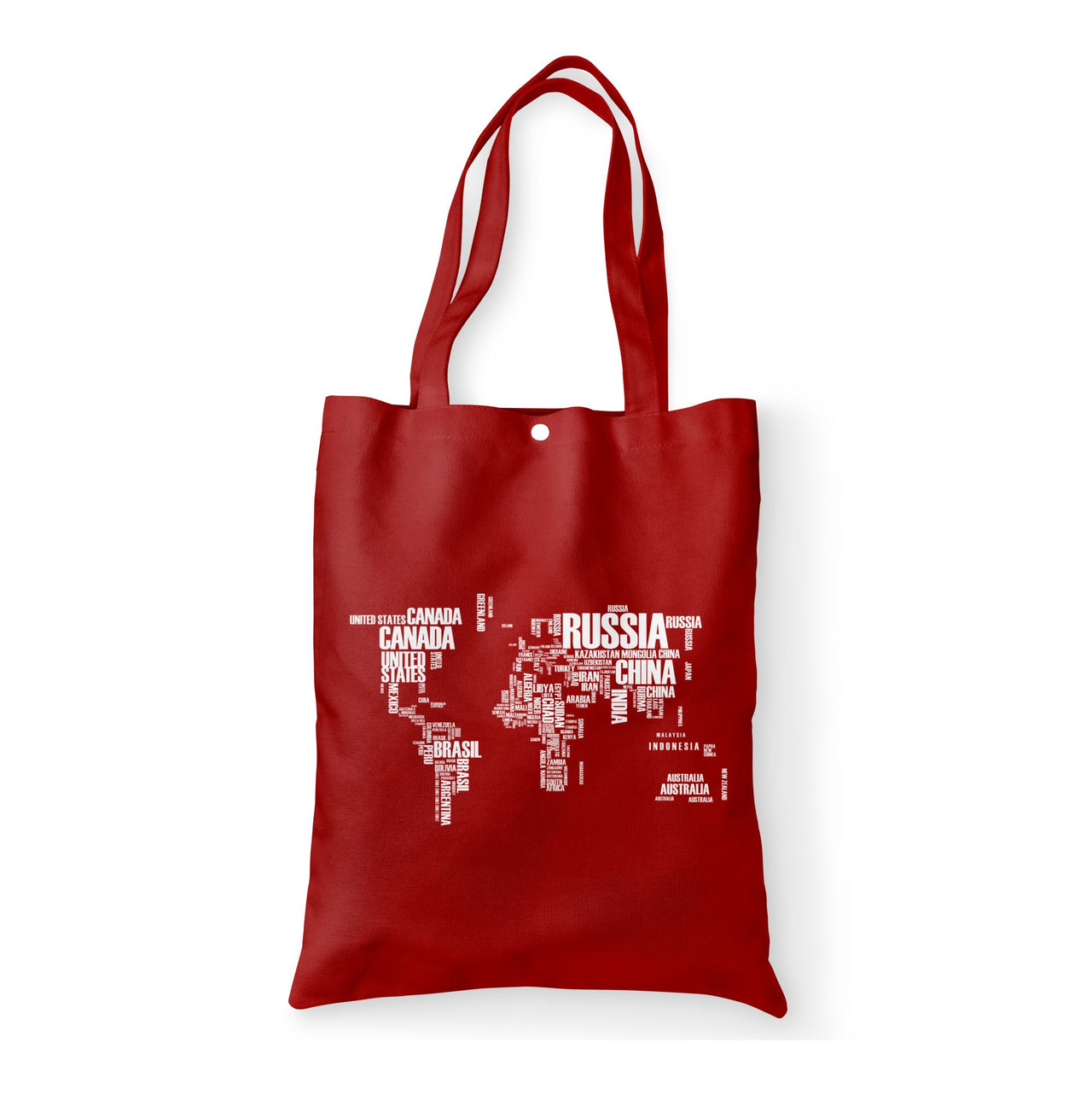 World Map (Text) Designed Tote Bags