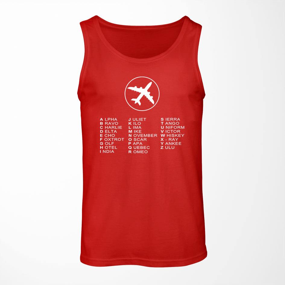 Aviation Alphabet 2 Designed Tank Tops