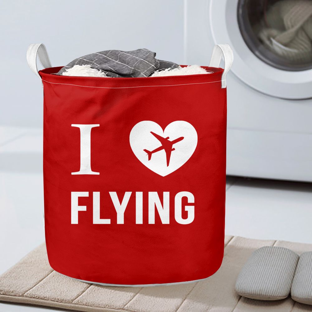 I Love Flying Designed Laundry Baskets