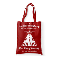 Thumbnail for One Mile of Runway Will Take you Anywhere Designed Tote Bags