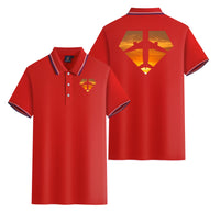 Thumbnail for Supermen of The Skies (Sunset) Designed Stylish Polo T-Shirts (Double-Side)