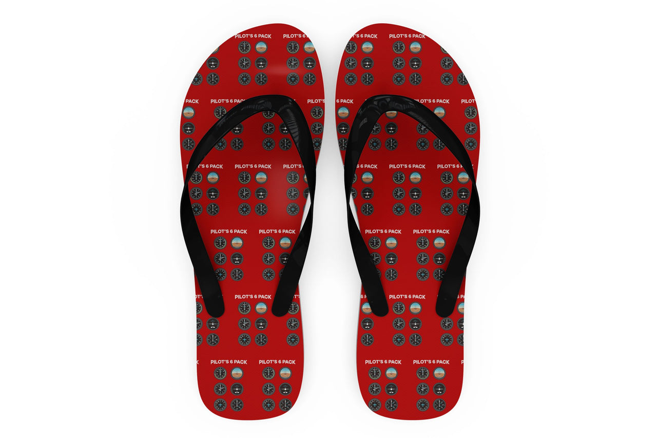 Pilot's 6 Pack Designed Slippers (Flip Flops)