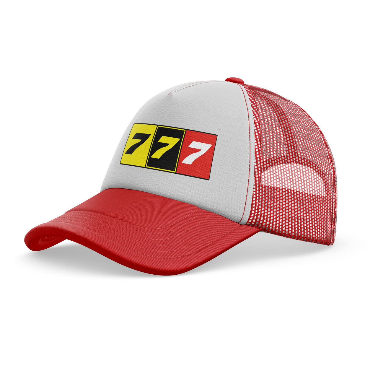 Flat Colourful 777 Designed Trucker Caps & Hats