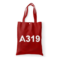 Thumbnail for A319 Flat Text Designed Tote Bags