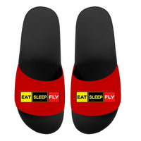 Thumbnail for Eat Sleep Fly (Colourful) Designed Sport Slippers