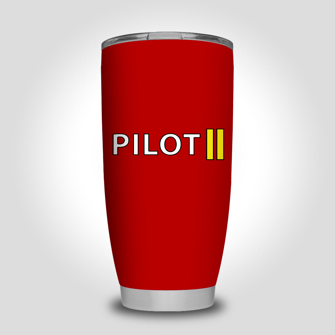 Pilot & Stripes (2 Lines) Designed Tumbler Travel Mugs