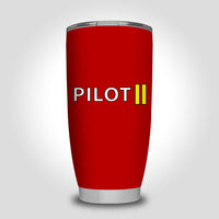 Thumbnail for Pilot & Stripes (2 Lines) Designed Tumbler Travel Mugs