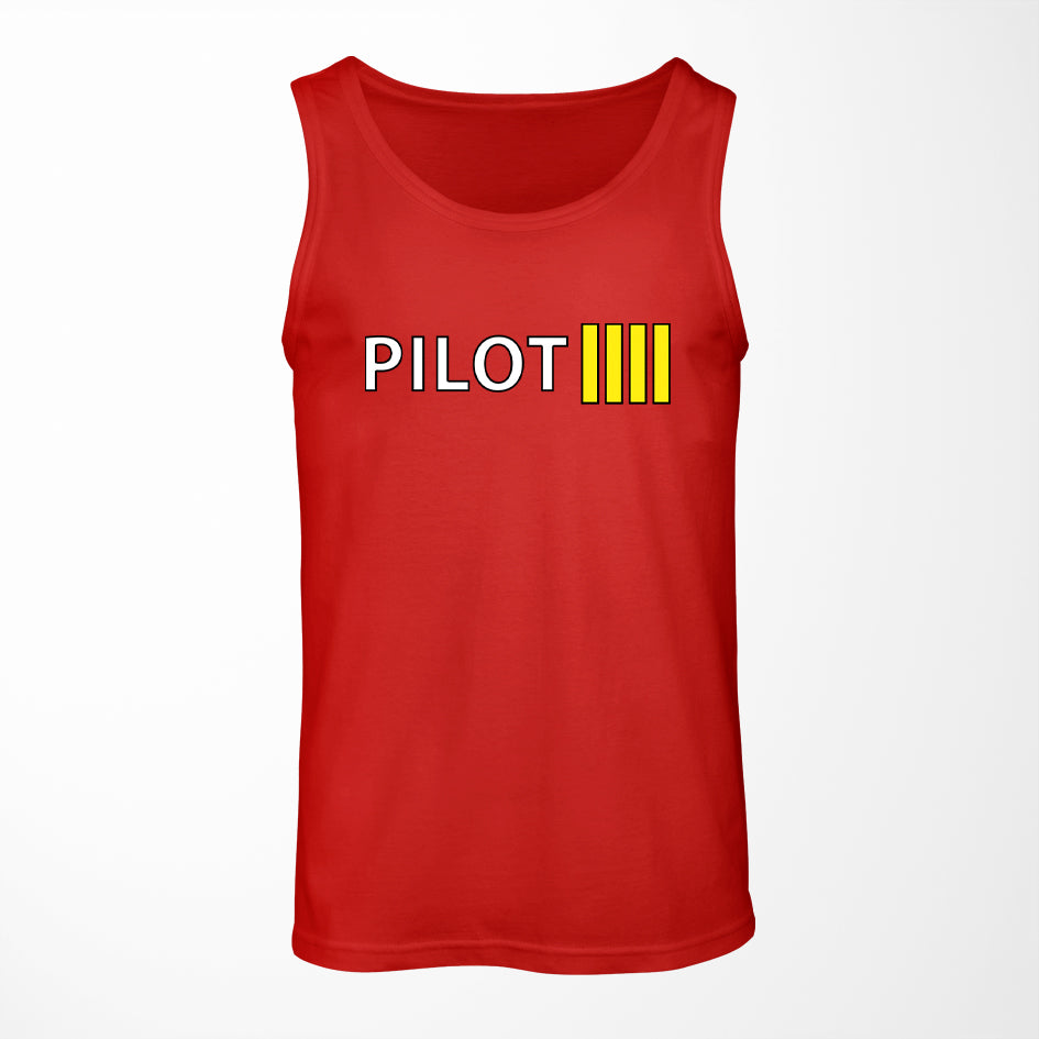 Pilot & Stripes (4 Lines) Designed Tank Tops