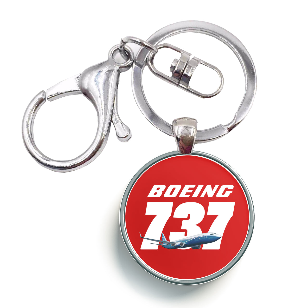 Super Boeing 737+Text Designed Circle Key Chains