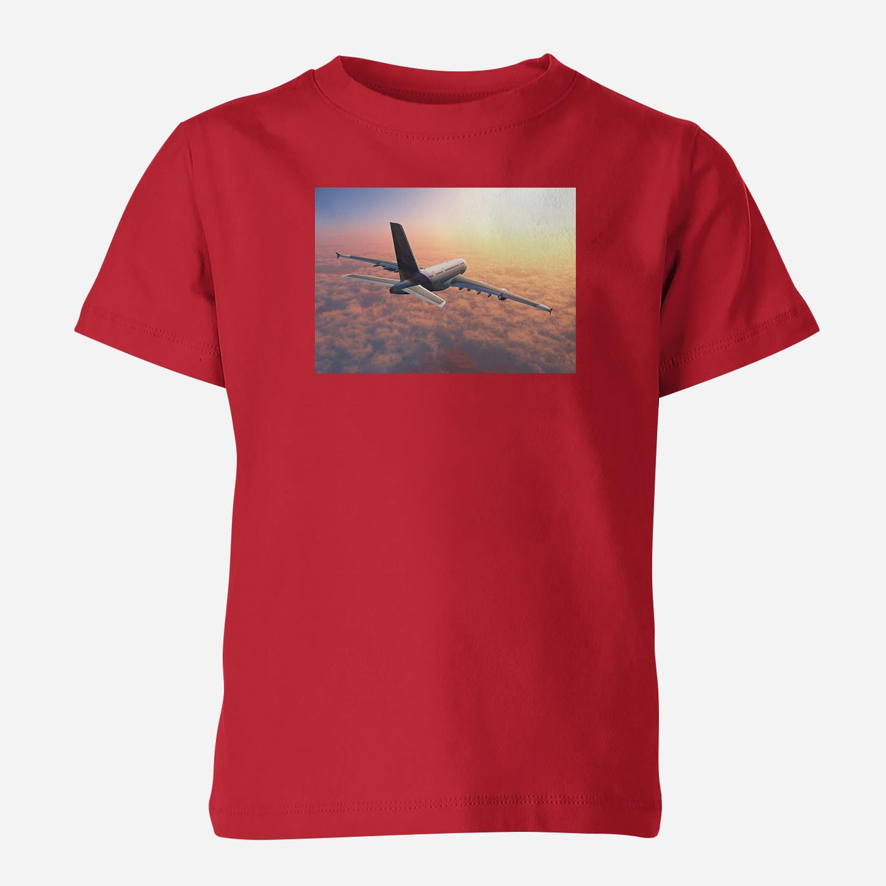 Super Cruising Airbus A380 over Clouds Designed Children T-Shirts