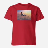 Thumbnail for Super Cruising Airbus A380 over Clouds Designed Children T-Shirts