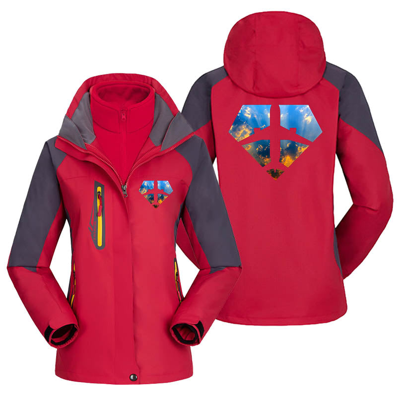 Supermen of The Skies (Sunrise) Designed Thick "WOMEN" Skiing Jackets