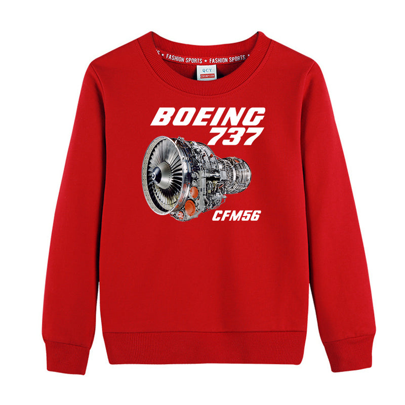 Boeing 737 Engine & CFM56 Designed "CHILDREN" Sweatshirts