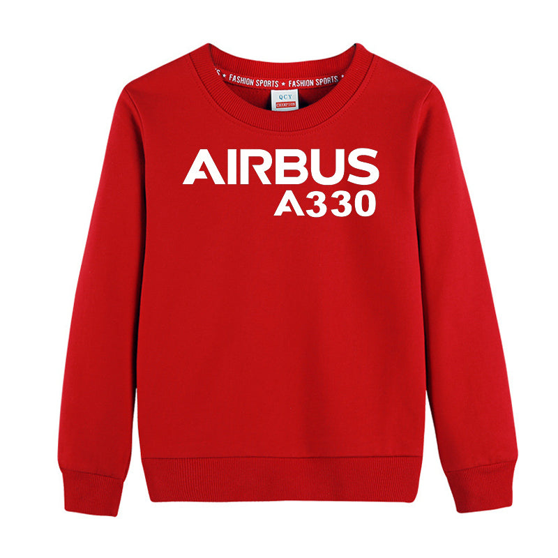 Airbus A330 & Text Designed "CHILDREN" Sweatshirts