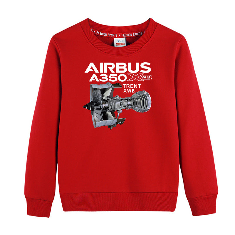 Airbus A350 & Trent Wxb Engine Designed "CHILDREN" Sweatshirts