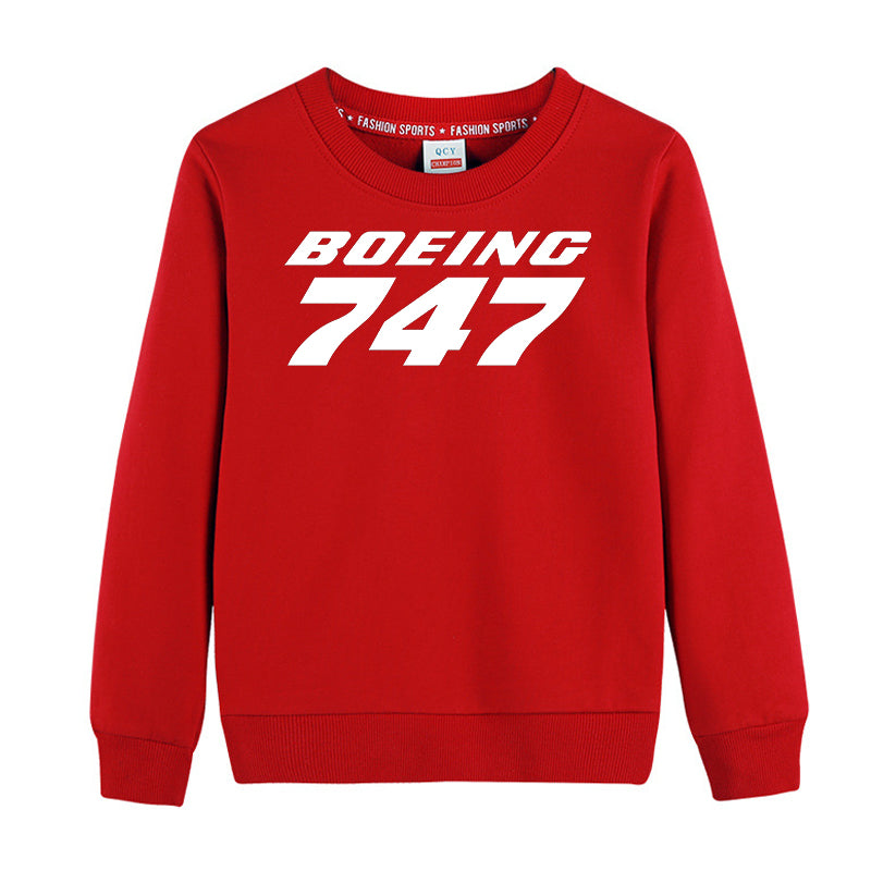Boeing 747 & Text Designed "CHILDREN" Sweatshirts