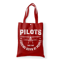 Thumbnail for Pilots Looking Down at People Since 1903 Designed Tote Bags