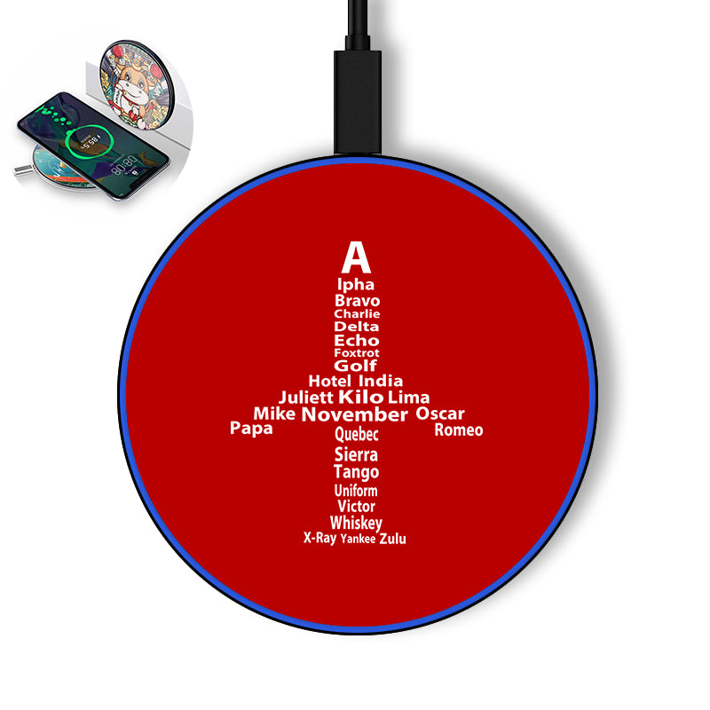 Airplane Shape Aviation Alphabet Designed Wireless Chargers