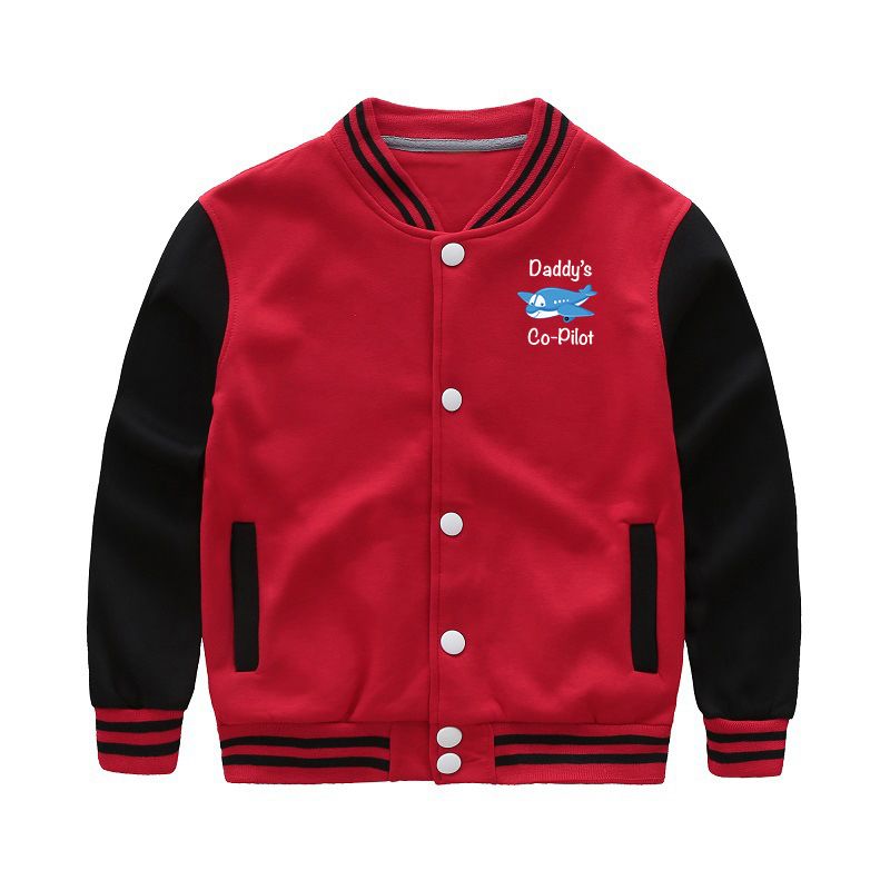 Daddy's Co-Pilot (Jet Airplane) Designed "CHILDREN" Baseball Jackets