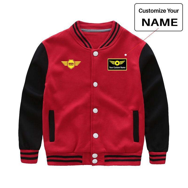 Born To Fly & Badge Designed "CHILDREN" Baseball Jackets