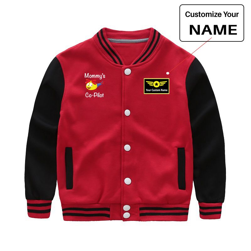 Mommy's Co-Pilot (Helicopter) Designed "CHILDREN" Baseball Jackets
