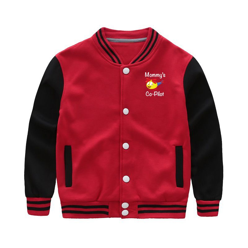 Mommy's Co-Pilot (Helicopter) Designed "CHILDREN" Baseball Jackets