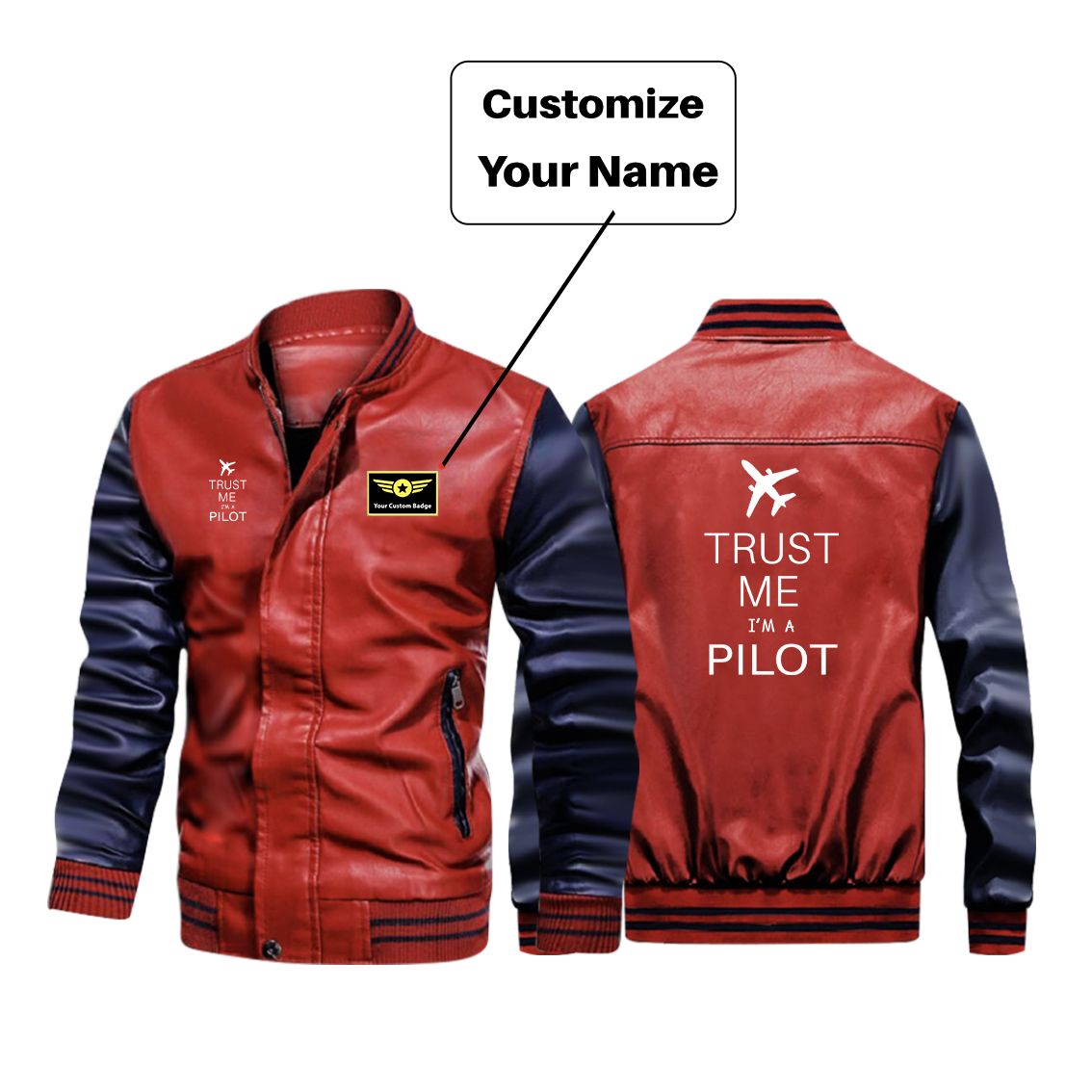 Trust Me I'm a Pilot 2 Designed Stylish Leather Bomber Jackets