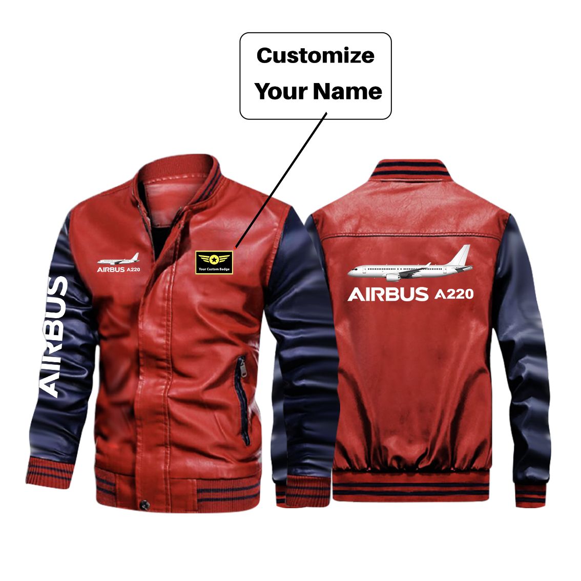 The Airbus A220 Designed Stylish Leather Bomber Jackets